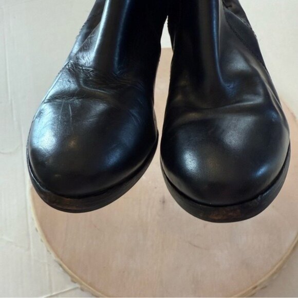 Frye Women’s Ankle Boot Patty Riding Bootie Black Leather Block Heel Size 7 - Picture 8 of 14